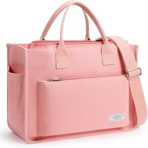 New Kalidi Fancy Forest Pink Canvas Work Tote Pocket Large Crossbody Bag Handbag